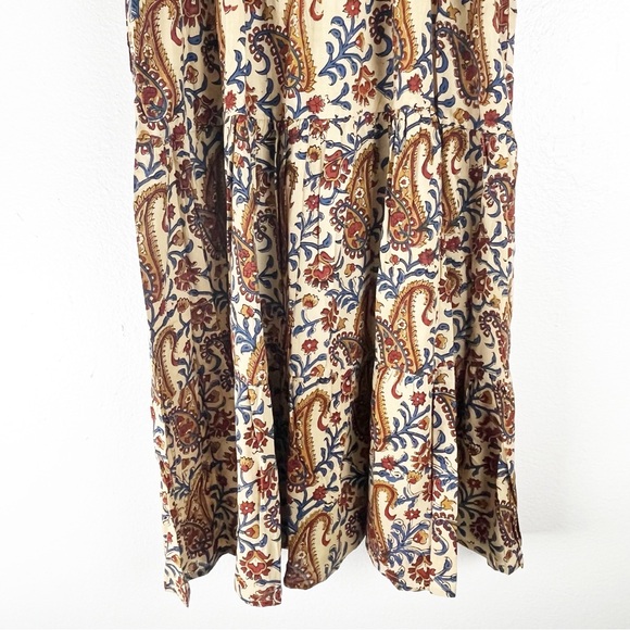 RIVER GODDESS Kaaya 100% Cotton Rani Print Puff Sleeves Maxi Dress Size Medium - Picture 11 of 12